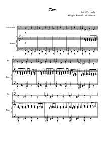 Piazzolla - Zum for cello - Piano part - First page